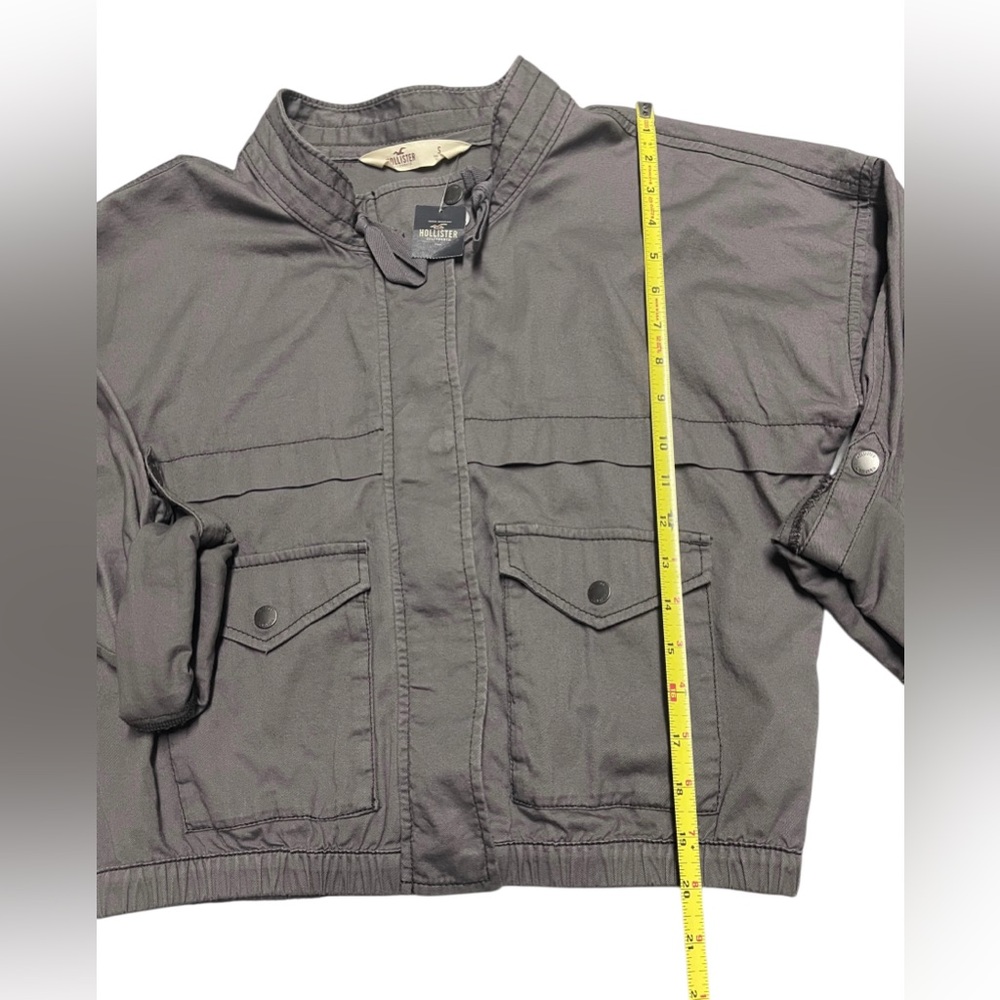 Hollister  NWT Gray Utility Jacket Women's Size Small Full Zip Y2K Cropped - Picture 6 of 12